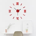 thumbnail image 2 of Diy Clock Luminous Wall Acrylic Punch-Free Silent Wall Clock Wall Sticker Red, 2 of 7