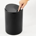 thumbnail image 3 of MDesign 1.7 Gallon Small Round Kitchen Plastic Trash Can with Removable Swing, Black, 3 of 7