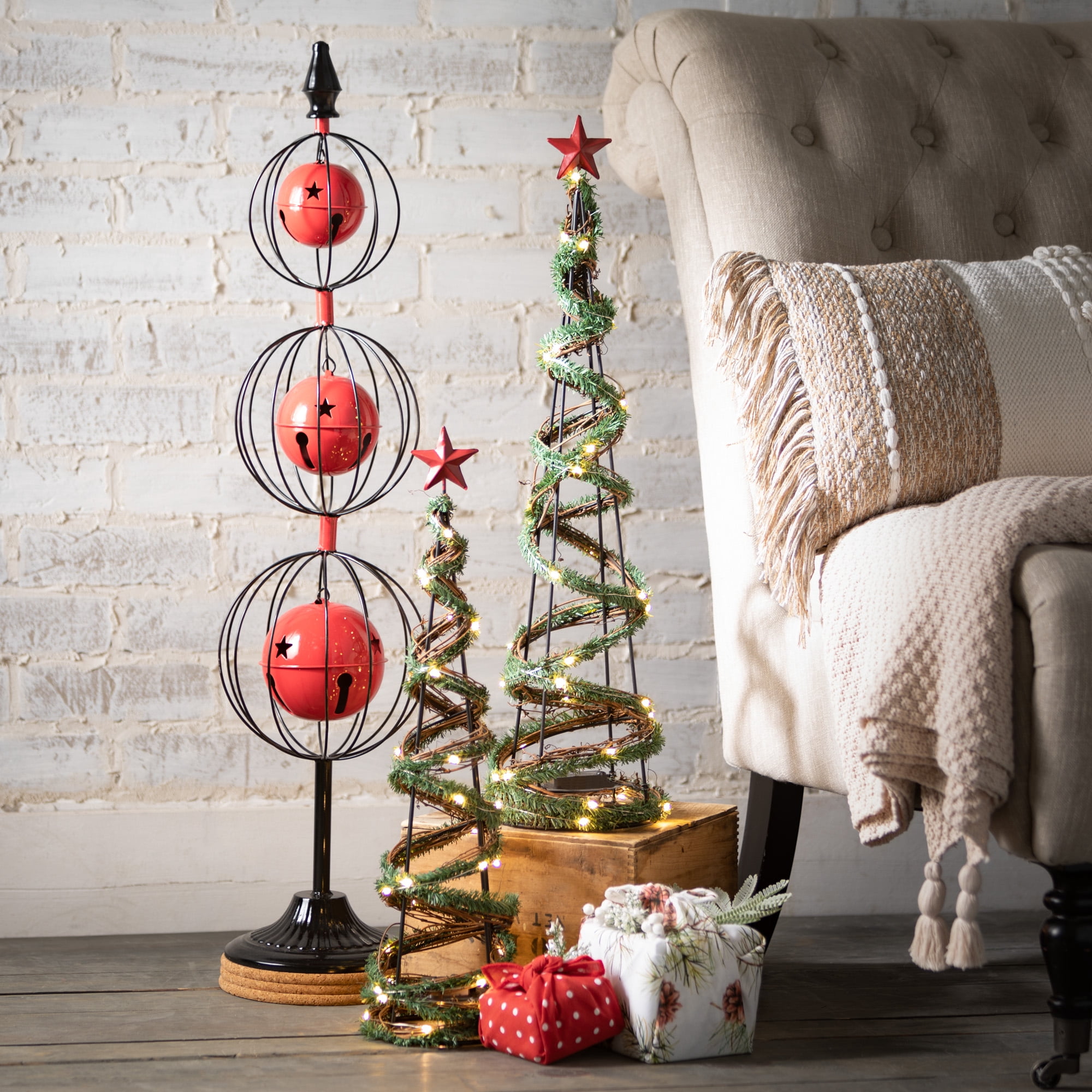 Tall Metal Vine Tree Multicolor 29.5"H Metal Set of 3