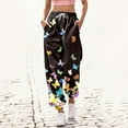 thumbnail image 2 of Hwmodou Women Pants Butterfly Printed High Waisted Jogger Bottom Sweat Pockets Sporty Gym Fit Slacks Dailywear Gym Trousers For Woman, 2 of 4