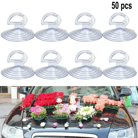 

QIFEI 50Pcs Dovetail Suction Cups Car Sunshade Suction Cup Clear Suckers Cups Clear