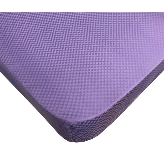 Organic Cotton Crib Fitted Sheets Purple Check
