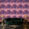 thumbnail image 3 of Boho Peel and Stick Wallpaper Watercolor Dreamy Sky Scene Pink Sun Golden Moon Wall Mural 23.6in x 9.8ft Self Adhesive Removable Wall Paper Contact Paper for Nursery Bedroom Cabinets, 3 of 8