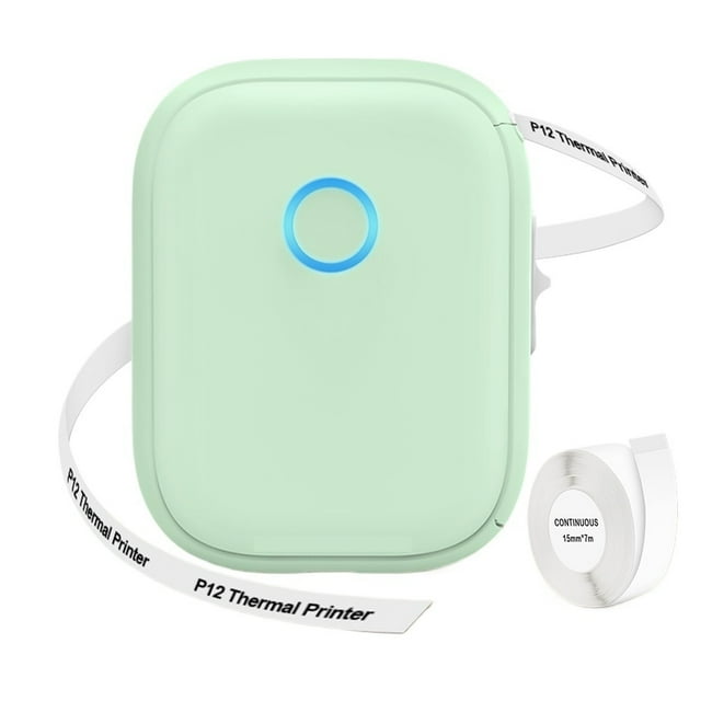 Inkless Label Printer P12 Portable Mini Printer Bluetooth Wireless Thermal Printer Auto Cut ,Improve Efficiency