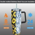 thumbnail image 4 of 40 Oz Tumbler With Handle 40oz Sunflower Tumbler With Lid Straw Double Insulated Travel Coffee Mug Sunflower Gifts For Women, 4 of 6