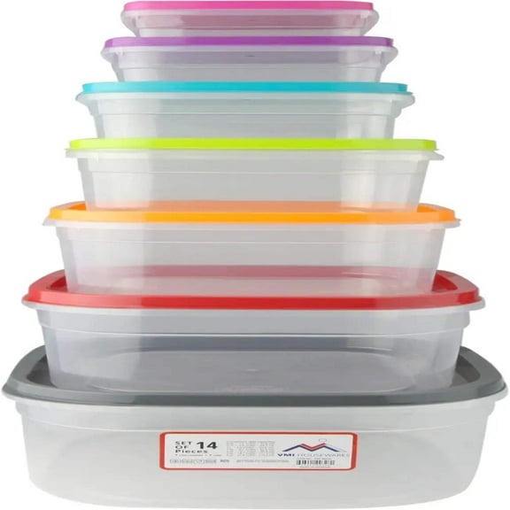 Food Storage Container Plastic 14 pc Set