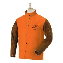 Black Stallion FO9-30C/BS Hybrid FR Cotton/Cowhide Welding Jacket, Orange, 2X-Large