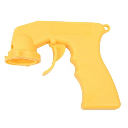 Portable Spray Adaptor Aerosol Spray Gun Handle with Full Grip Trigger Locking Collar yellow