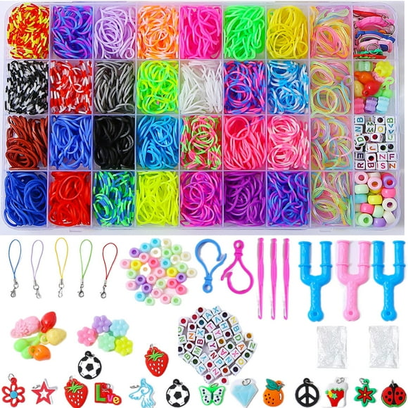 2200+ Rubber Band Bracelet Kit, Loom Bracelet Making Kit for Kids, Rubber Bands Refill Loom Set, Loom Bands Kit,Friendship Bracelet Girls Creativity Birthday Gift Kits