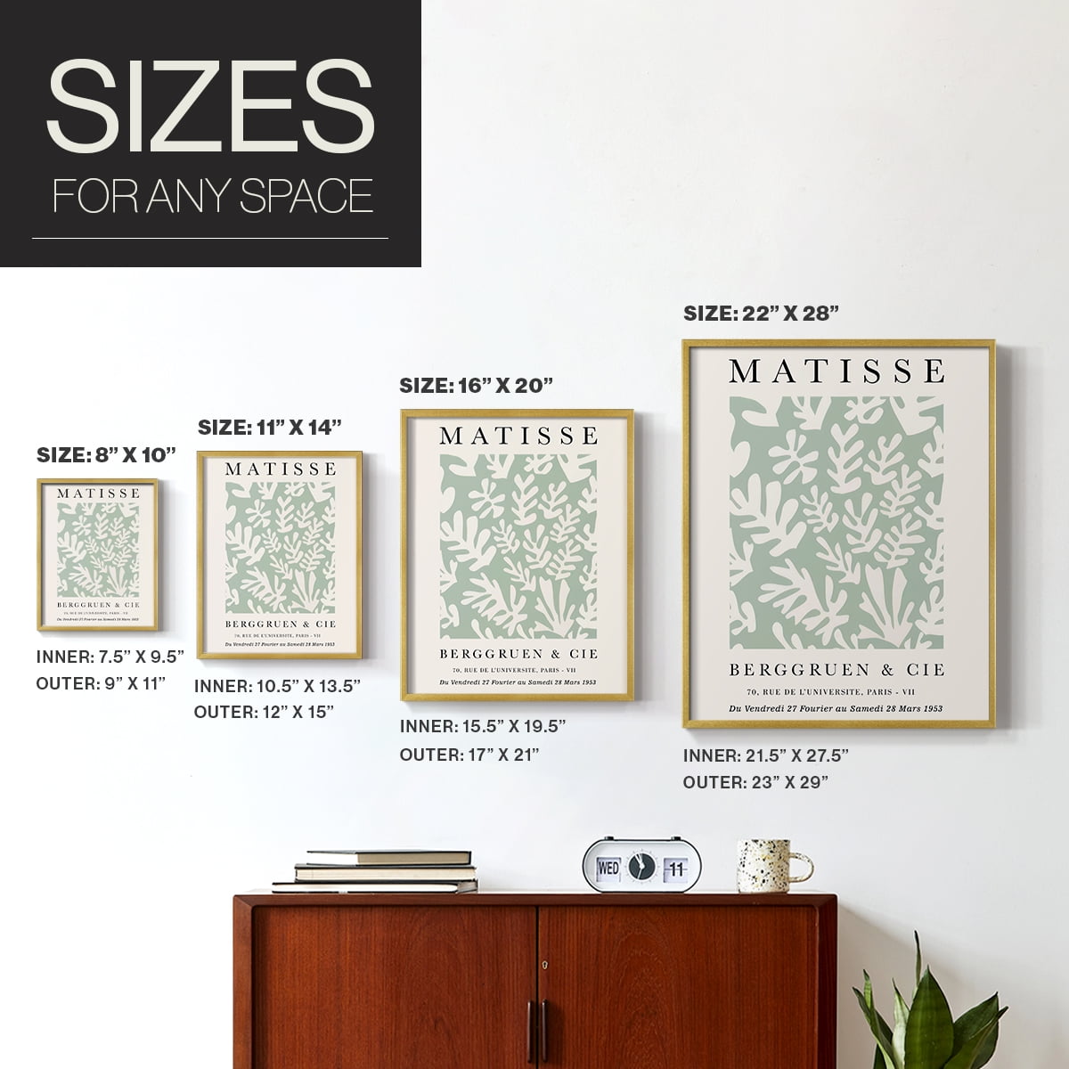 Matisse CLXXVIII Framed Print in Gold Solid Wood 16 x 20 Framed Print