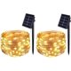 thumbnail image 2 of BOLWEO Paquete de 2 luces de cadena con energía solar, luces de hadas solares, iluminación de alambre impermeable de 50 LED de 16.4 pies para interior y exterior, árbol de Navidad, Halloween, Diwali,, 2 of 4