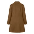 thumbnail image 5 of Afelkas Women Winter Peacoat Double Breasted Notched Lapel Mid Length Warm Wool Blend Coat with Pockets, 5 of 7