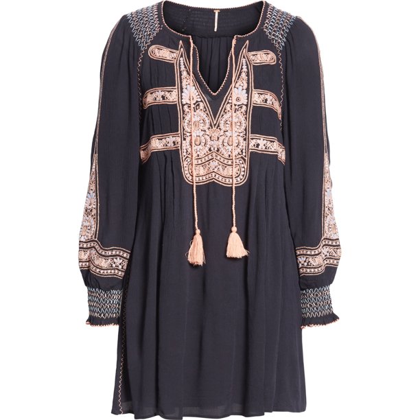 Free People Minivestido Wind Willow para mujer, negro, mediano Free People Mini