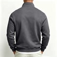 thumbnail image 4 of FENGYOU Mens Casual Quarter Zip Sweatshirt Fleece Lined Thick Pullover Stand Collar Long Sleeve Regular Fit Solid Top Dark Gray XL, 4 of 6