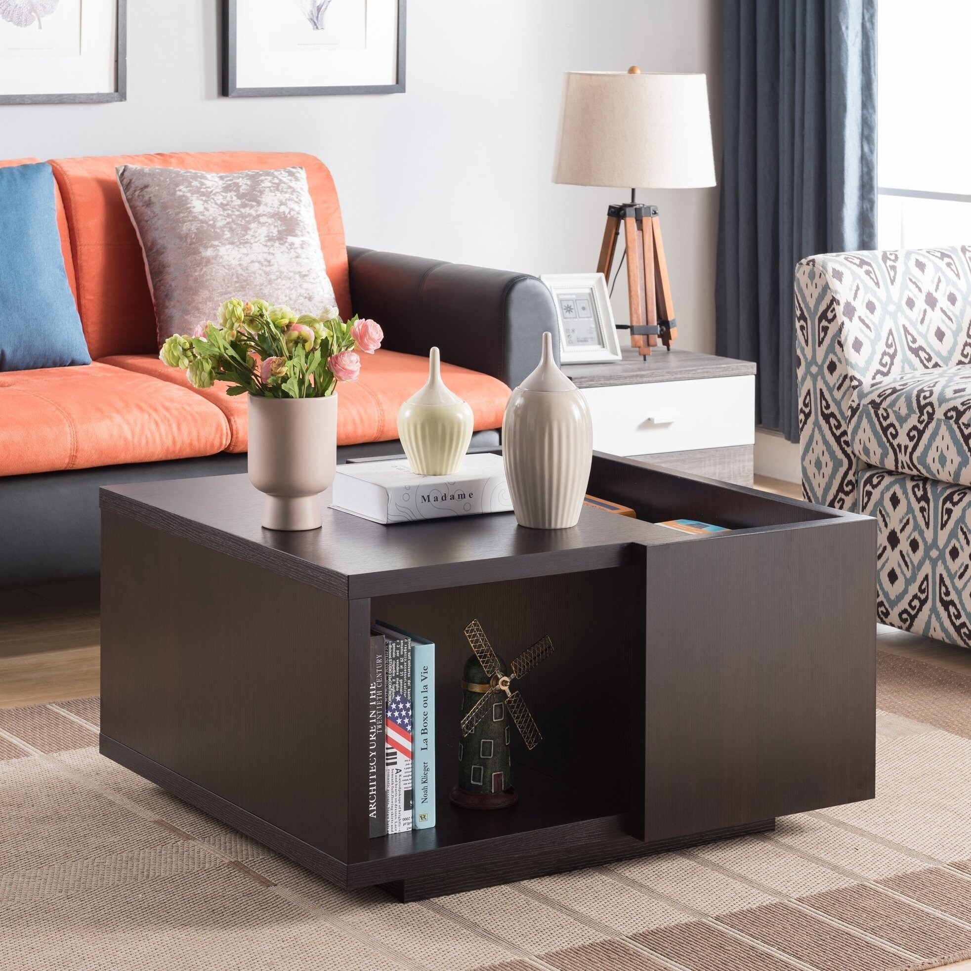 Furniture Of America Nost Contemporary Storage Coffee Table Walmart Com Walmart Com