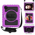 thumbnail image 2 of 360 Degree Rotating iPad Pro 11 inch 2020 2nd Generation Case with Pencil Holder, Dteck Kickstand Shockproof Heavy Duty with Shoulder Strap Hand Strap For iPad Pro 11 (2020), Purple + Black, 2 of 7