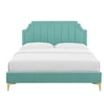 thumbnail image 6 of Modway Sienna Performance Velvet Full Platform Bed in Mint, 6 of 10