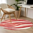 thumbnail image 5 of Red Wave Area Rug, Abstract Washable Large Circle Carpet, Non Slip Round Rug for Living Room/Bedroom/Dining Room/Home Office/Dorm, 5 of 9