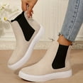 thumbnail image 6 of JUSLIO Winter Boots for Women Chunky Heel Boots Solid Color Mid Calf Boots Fashion Casual Slip On Comfort Lightweight Boots Womens Boots, 6 of 8