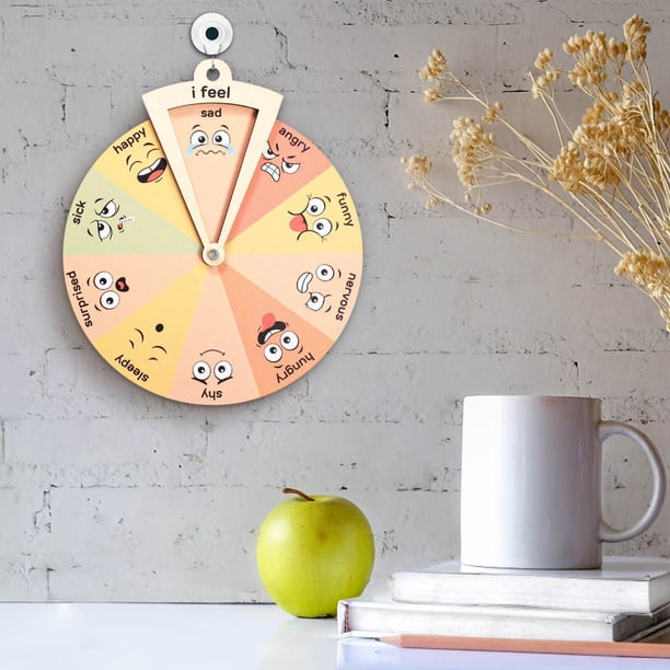 Rueda de Estado de Ánimo de Madera, Expresión Emocional Artesanal, Diseño Interactivo Divertido, Herramienta para El Control Del Estado de Ánimo, Comunicación Entre Padres E Hijos, Regalo para Hija,