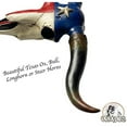 thumbnail image 6 of Urbalabs Texas Longhorn Skull Horns Wall Sculpture Faux Animal Western Wall Mount Cow Decor 20.5 In Wide Bull Statue Ranch Home Decoration Red White Blue Hand Painted (Texas Flag Longhorn), 6 of 7
