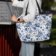 thumbnail image 7 of KLL Blue Paisley Print Large Beach Tote Bag Women Waterproof Sandproof Zipper Beach Tote Bag for Pool Gym Grocery Travel with Wet Pocket, 7 of 7