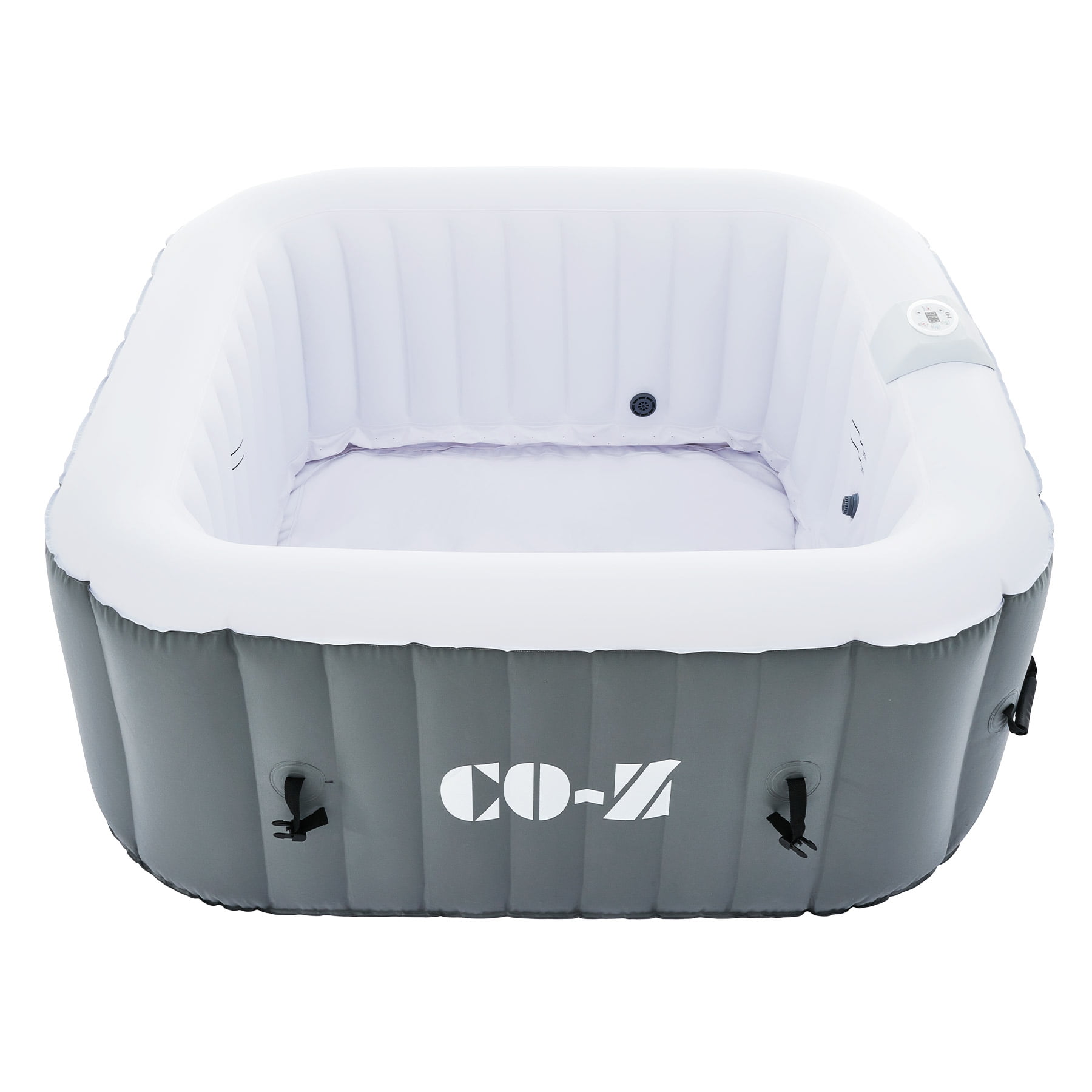 CO-Z Inflatable Hot Tub 5 ft Portable Pool and Bathtub w Air Jets Heater Cover Gray