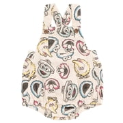 Sesame Street Elmo Cookie Monster Big Bird Cotton Gauze Matching Family Short Overalls Newborn to Infant