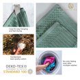 thumbnail image 6 of Cotton Highly Absorbent 12-Piece Solid and Checkered Border Towel Set, Basil, by Superior, 6 of 7
