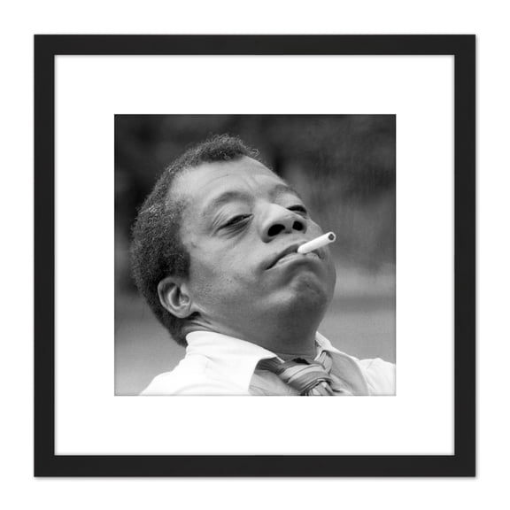 Warren Portrait Writer Activist James Baldwin Photo 8X8 Inch Square Wooden Framed Wall Art Print Picture with Mount