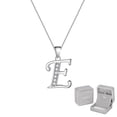 thumbnail image 1 of Juwaliy Collar de Letra para Mujer E Dije 925 Plata de Ley Inicial con Brillo Monograma Alfabeto Dije Personalizado Nombre Joyería Regalo para Madre Esposa Hija, 1 of 9