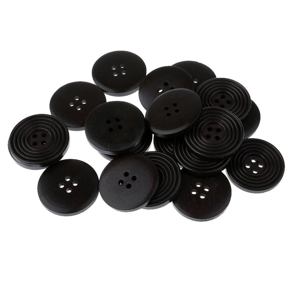 GUOOL 8-17pack 20pcs Round 4 Holes Wood Wooden Buttons for DIY Sewing 17 Pcs