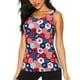 thumbnail image 1 of Balery American Stars2 Camiseta sin mangas estampada ligera para mujer, tops de entrenamiento sin mangas, camisetas de yoga transpirables de secado rápido.-Large, 1 of 7