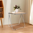 thumbnail image 4 of Brown Acrylic Folding TV Tray Table, Clear Acrylic Foldable End Side Table Modern Square Table Small Folding Desk Portable Laptop Table No Assembly Required for Small Spaces, 4 of 27