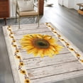 thumbnail image 2 of Vintage Sunflower Area Rugs 2.7'x5', Small Throw Rugs for Kitchen Bedroom, Wooden Yellow Summer Botanical Floral Retro Indoor Outdoor Rug Non-Slip Low Pile Carpet Runner Reversible Floor Mats, 2 of 8