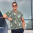 thumbnail image 4 of Balery Retro Bunny Floral Camisa Polo de Hombre con Estampado, de Manga Corta y Tejido Medio, Camisa Tipo Golf Polo-4X-Large, 4 of 6