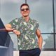 thumbnail image 4 of Balery Retro Bunny Floral Camisa Polo de Hombre con Estampado, de Manga Corta y Tejido Medio, Camisa Tipo Golf Polo-Large, 4 of 6