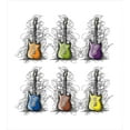 thumbnail image 3 of Music Duvet Cover Set, Sketchy Lines Colored Design Guitar Insrument Collage Teens Rocker Song Lovers Image, Decorative 3 Piece Bedding Set with 2 Pillow Shams, Queen Size, Multicolor, by Ambesonne, 3 of 3