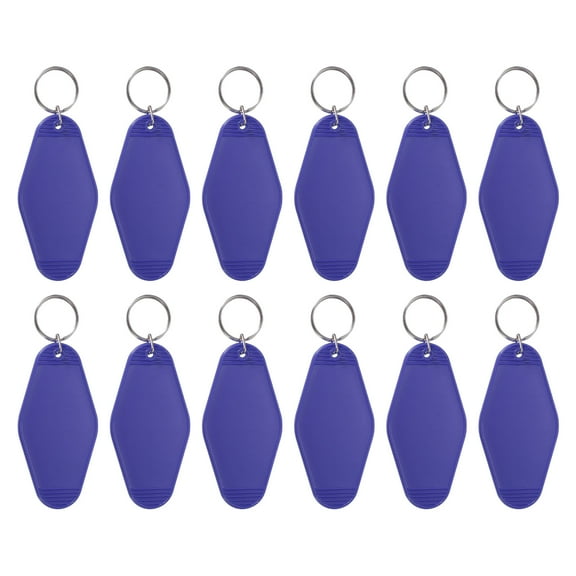 Uxcell Blank Hotel Keychain Tags, Motel Keychain, Vintage Key Tags for DIY Crafts Luggage 12 Pcs & Dark Blue