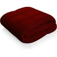 thumbnail image 5 of D.N.G. BEDDINGS Deluxe All Seasons Full/Queen Size 800 Thread Count, Solid Burgundy Down Alternative 5 Piece Box Design Comforter Set 100% Egyptian Cotton, 5 of 6