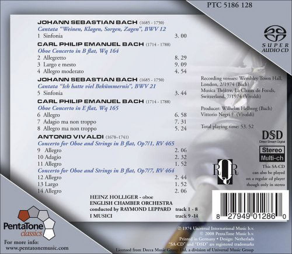 Raymond Leppard - Sinfonias from Cantatas BWV 12 & 21 / 4 Oboe Ctos - Music & Performance - SACD