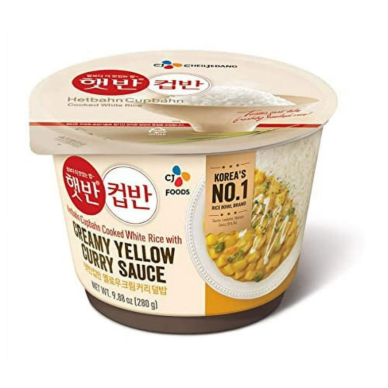 CJ Foods Korean CJ Hetbahn Cupbahn Microwavable Cooked Rice with