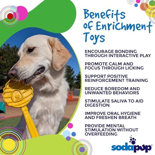 SodaPup Flower Lick Stick Hand-held Interactive Enrichment Toy, Blue