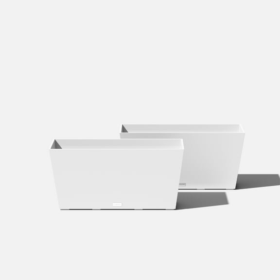 Veradek Pure Series Midori 31" Plastic Planter 2-Pack White