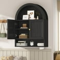 thumbnail image 5 of Arched Bathroom Wall Cabinet, 27.4 x 36.4'' Over The Toilet Cabinet with Grille Door, Adjustable Shelf, Wall Mounted Cabinets for Bathroom Laundry Room Kitchen (Black, 36IN), 5 of 18