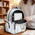 thumbnail image 4 of SCRAWLGOD Marble Print Golden White 17” Backpack for Boys Girls, Lightweight Casual Multi-Pocket Laptop Backpack for Man/Kid/Woman with Adjustable Padded Strap, 4 of 7