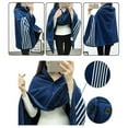 thumbnail image 3 of TNDBKQWR Fleece Blanket Wearable Throw Blanket, Comfy Warm Wrap Shawl Poncho Throw with Buttons, Office Throw Blanket Striped Ponchos for Women 55.1"x39.3", 3 of 8