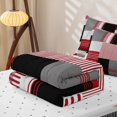 thumbnail image 5 of Erosebridal Abstract Strip Patchwork Zipper Full Size Comforter Sets with Fitted Sheet and 2 Pillowcases,Red Gray Geometric Zipper Bedding Set For Girls,Reversible,4 Pieces, 5 of 7