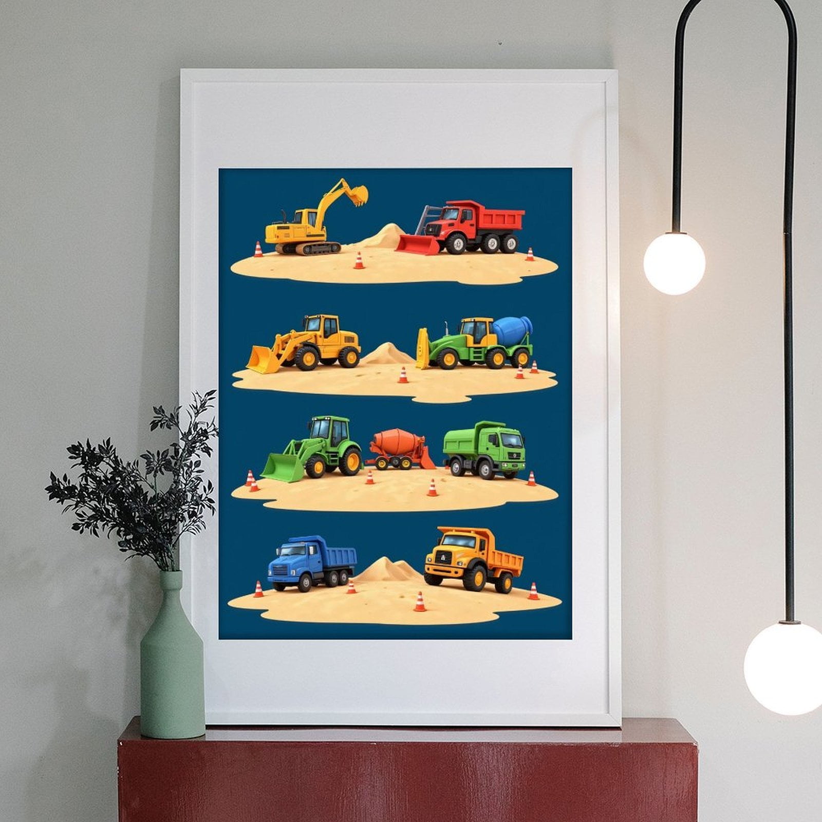Diamond Art Kit for Adults, Colorful Construction Vehicle Collection Diamond Painting for Adults Beginners, DIY Diamond Art Painting Kits, 5D Diamond Painting Crafts for Home Decor 12x16 Frameless