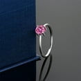 thumbnail image 4 of Gem Stone King 10K White Gold Pink Moissanite Solitaire Engagement Ring for Women (0.80 Cttw, Round 6MM, Gemstone Birthstone, Size 5.5), 4 of 5
